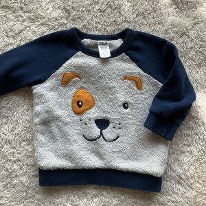 Carter's Navy and Gray Sweatshirt with Dog Face